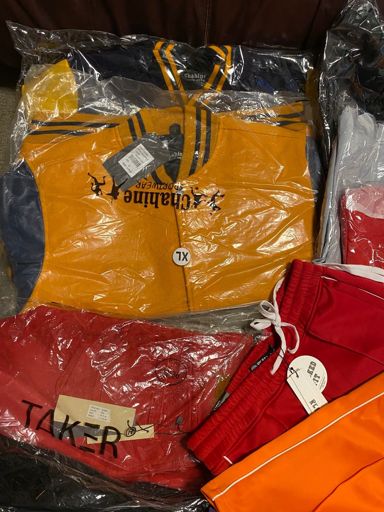 Varsity jackets — gold/navy