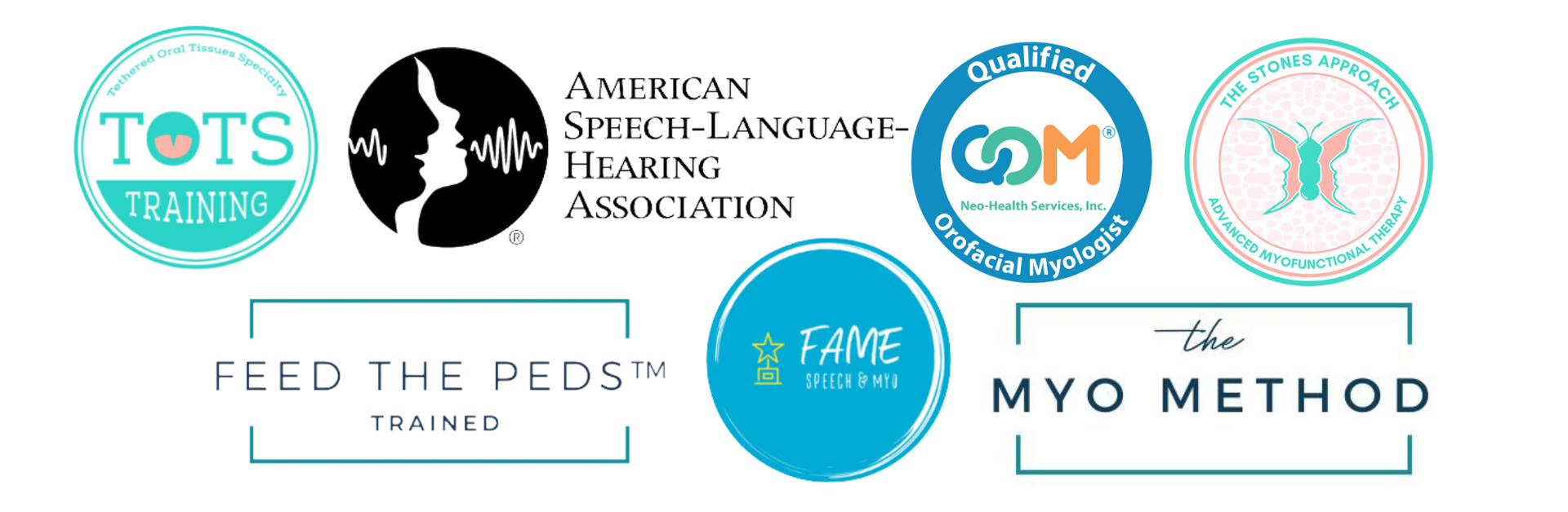 Feed the peds Trained, QOM, ASHA, STONES Approach Orofacial Myology