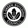 A black and white logo for the u.s. green building council.