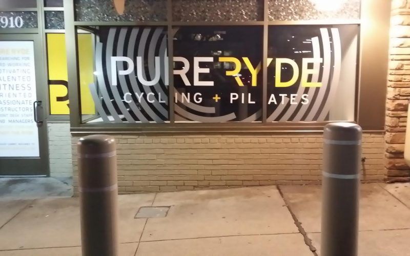 A store front for pure ryde cycling and pilates