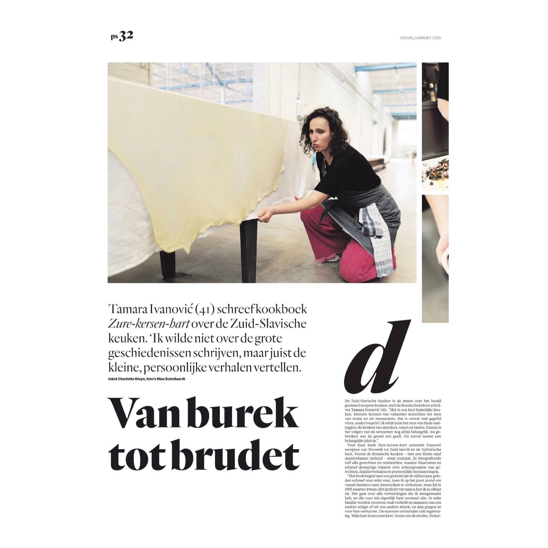 Tamara stretching yufka in a shared workspace in Amsterdam