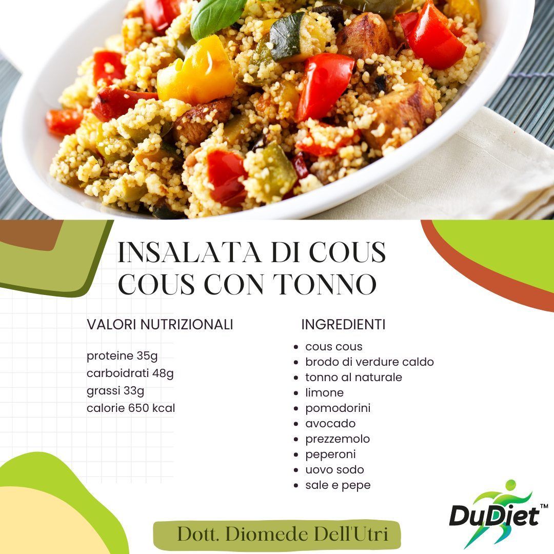 insalata di cous cous con tonno