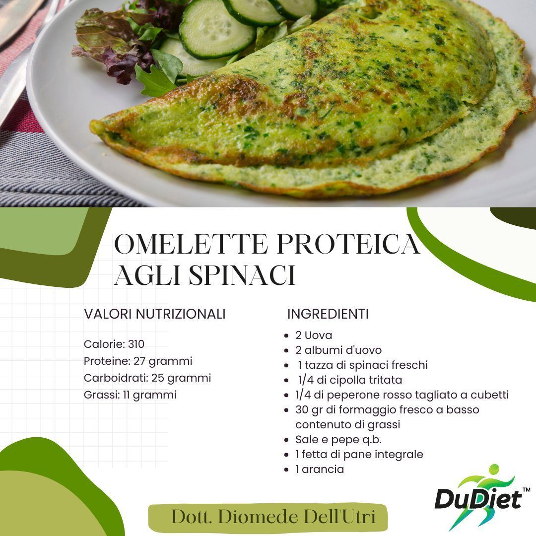omelette proteica agli spinaci