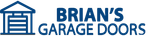 Brian&rsquo;s Garage Doors logo with blue garage icon and company name