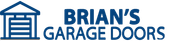 Brian&rsquo;s Garage Doors logo with blue garage icon and company name