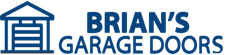 Brian&rsquo;s Garage Doors logo with blue garage icon and company name