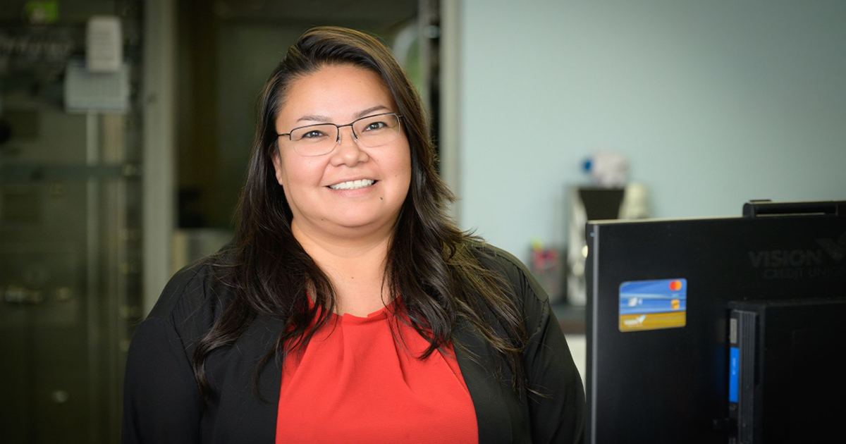 Colinda Blondin, MSR at Vision Credit Union's La Glace branch.