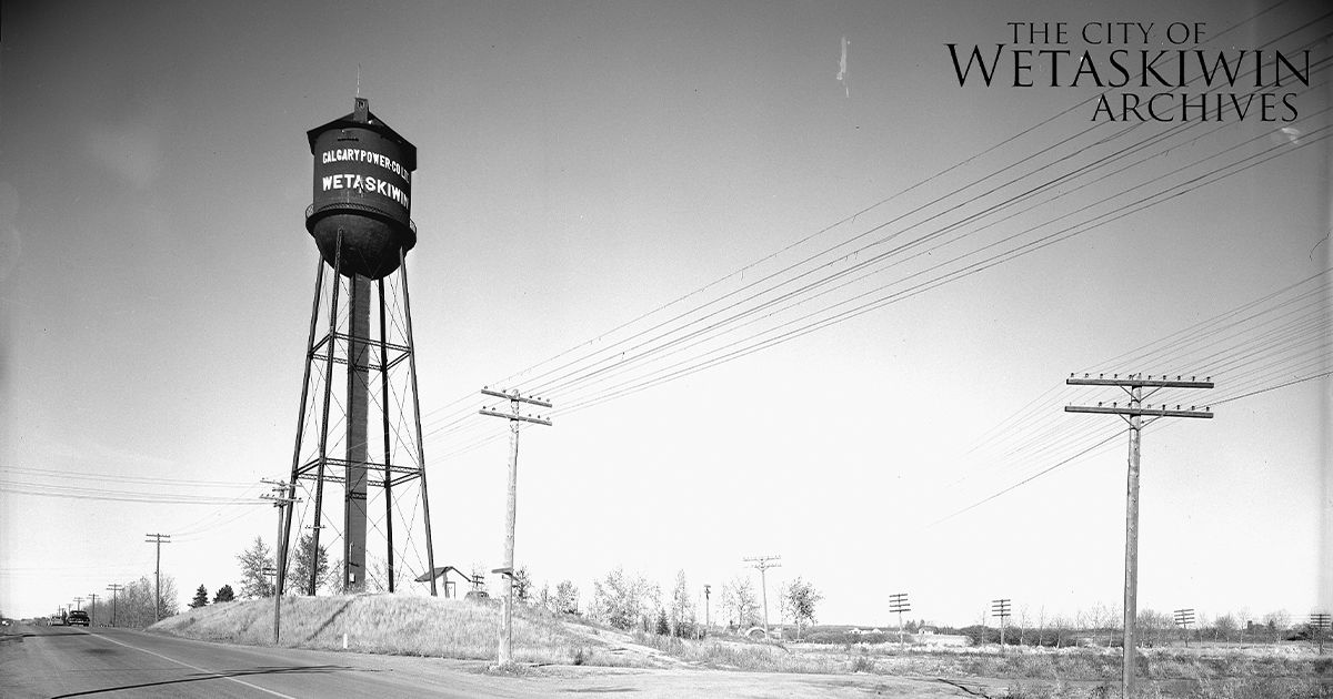 An archival photo of the Wetakiwin Water Tower.