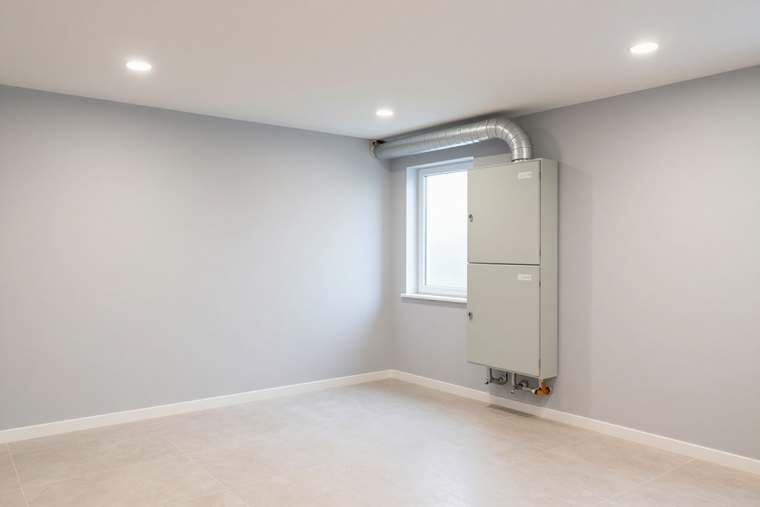 Locale tecnico con impianti HVAC integrati e ordinati