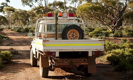 A 4wd Ute on a Dirt Road — GA Plant & Automotive Repairs In Gunnedah, NSW