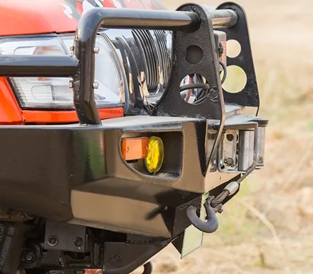 A Red 4WD with Bullbar and Winch — GA Plant & Automotive Repairs In Taminda, NSW