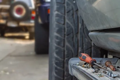 Tools in Mechanic Workshop next to a 4WD — GA Plant & Automotive Repairs In Inverell, NSW