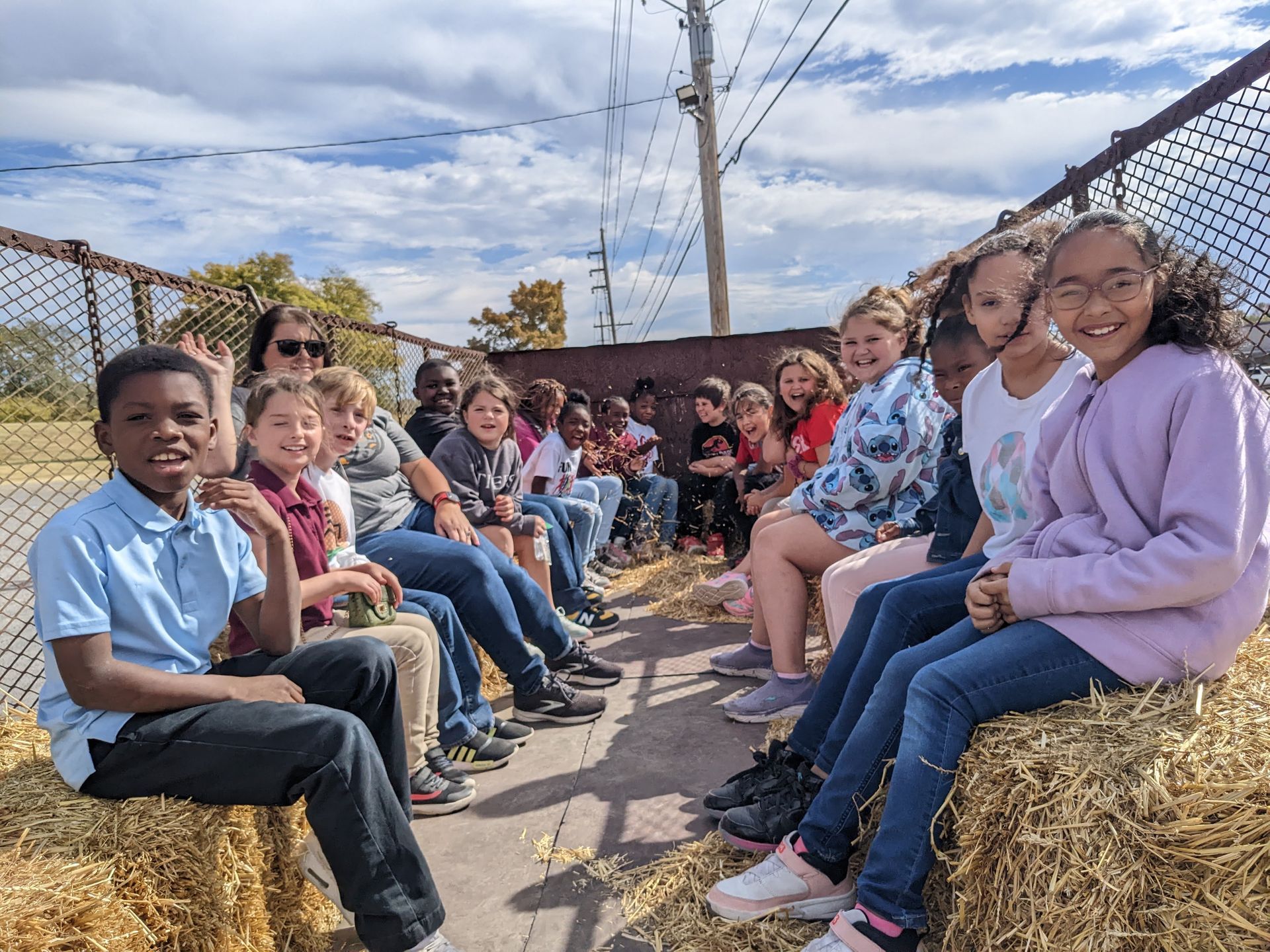 A poster for hayrides at river city adventure park