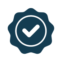 Insignia de verificación azul con una marca de verificación blanca dentro de un círculo.