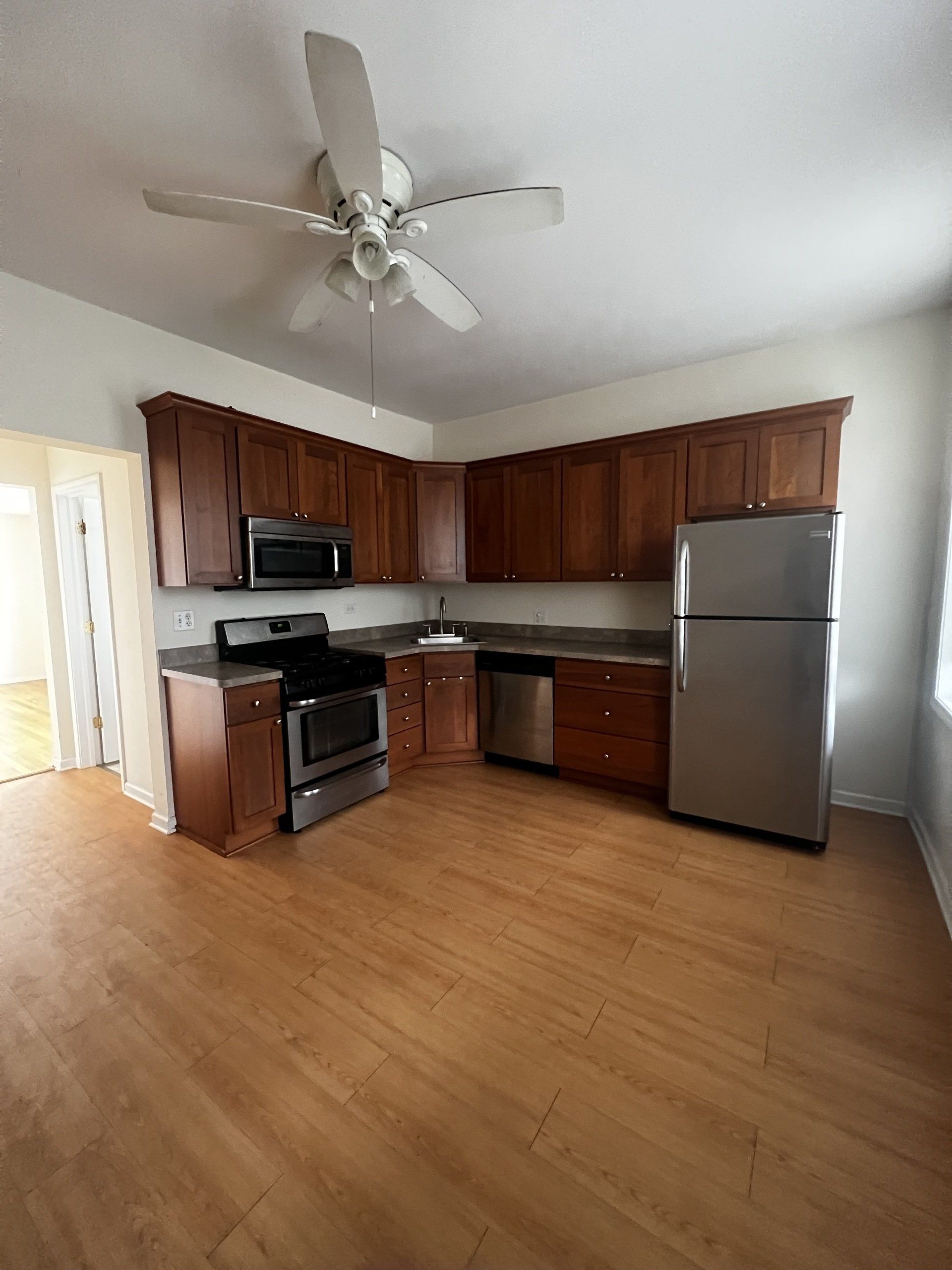 Updated kitchen with stainless steel appliances