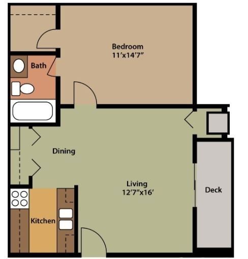 Floor plan - 1 bedroom 1 bathroom