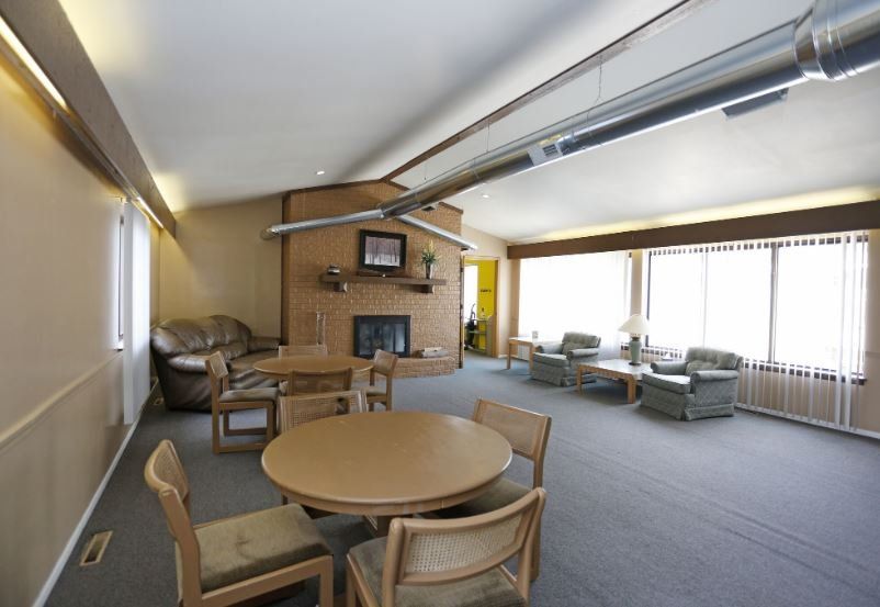 Clubhouse with tables and chairs