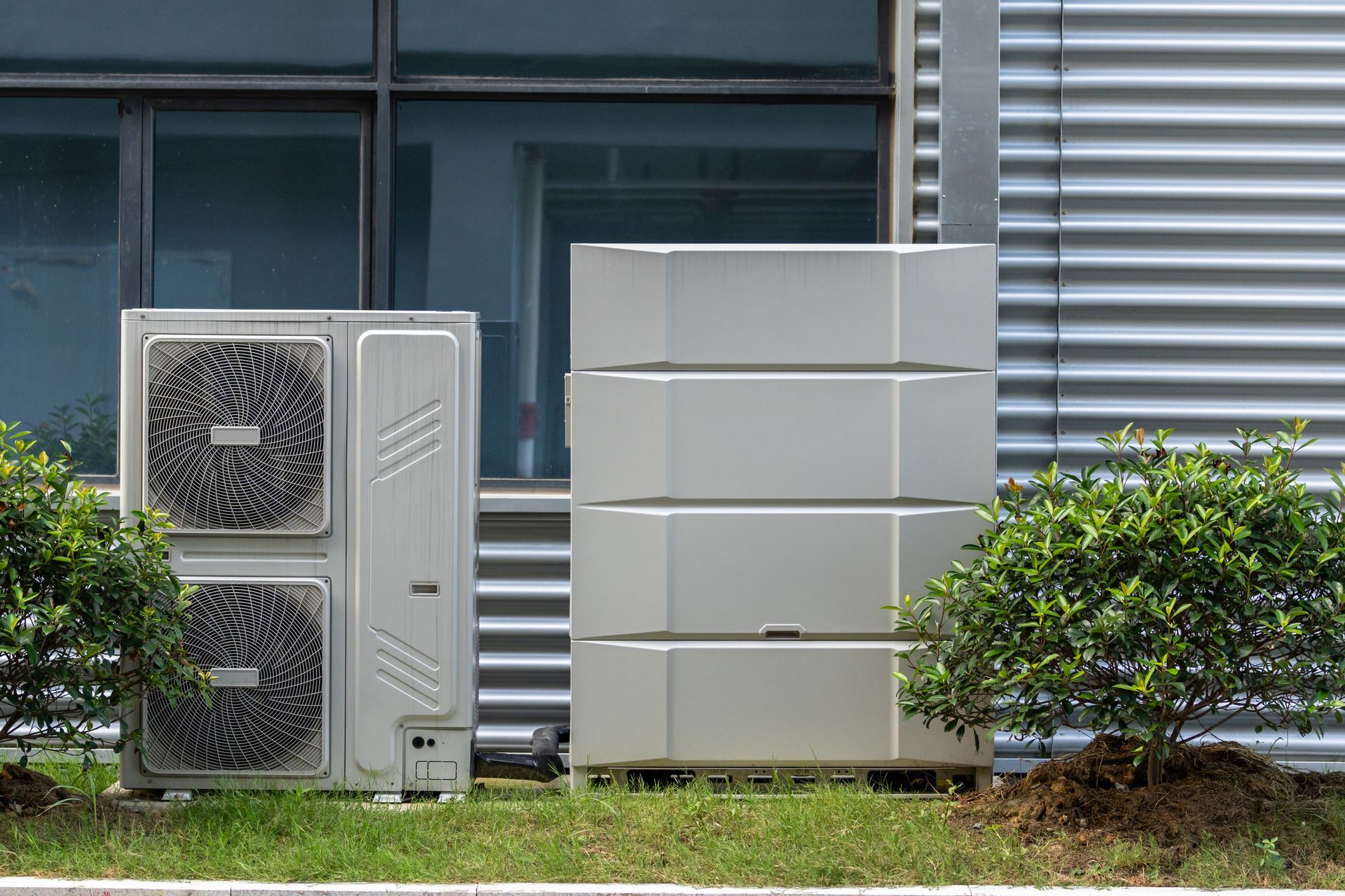 A building with a stack of boxes on the side of it Heating Systems Leland NC