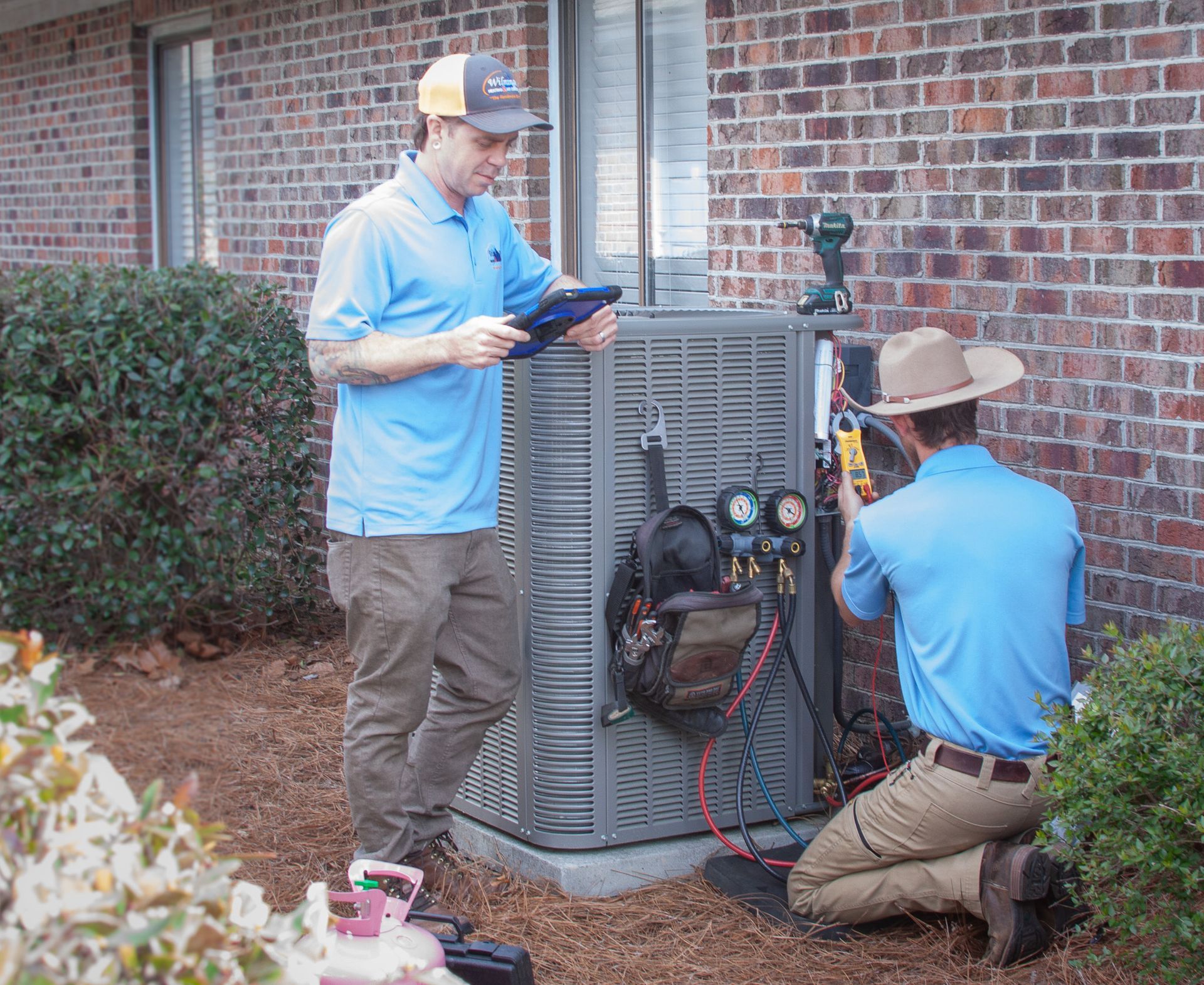 Technicians completing AC Installation in Wilmington NC