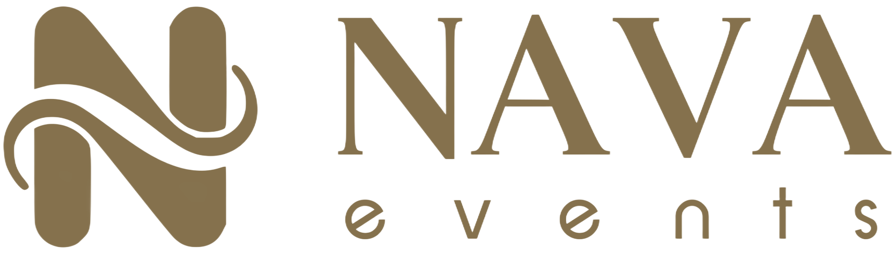 NAVA-evenementenlogo met een goudkleurig, gestileerd