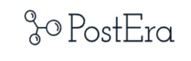 PostEra logo with connected circles icon and black text on a white background
