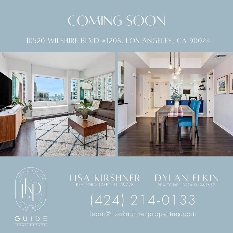 Living Room & Dining Area Graphic Post | Lisa Kirshner Properties, home of the best realtors in Santa Monica, CA
