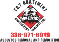 A logo for a company called T & T Abatement Contractor Services.