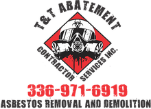 A logo for a company called T & T Abatement Contractor Services.