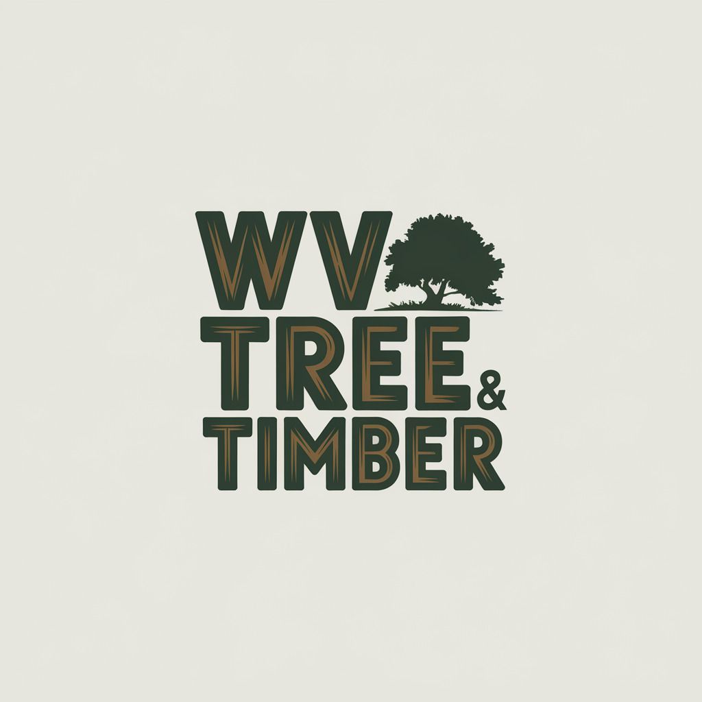 WV Tree & Timber logo with a green tree and text on a cream background.