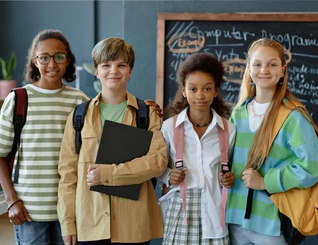 A group of students excited to learn.