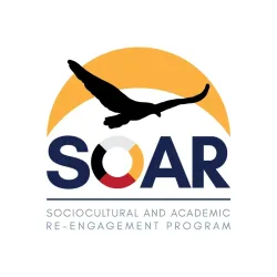 A logo for the soar sociocultural and academic re-engagement program