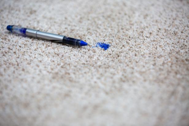 Ink stain on carpet