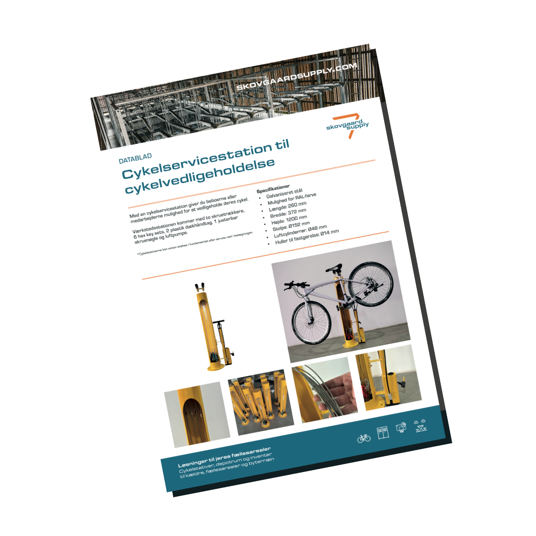 En brochure om cykelservicestation