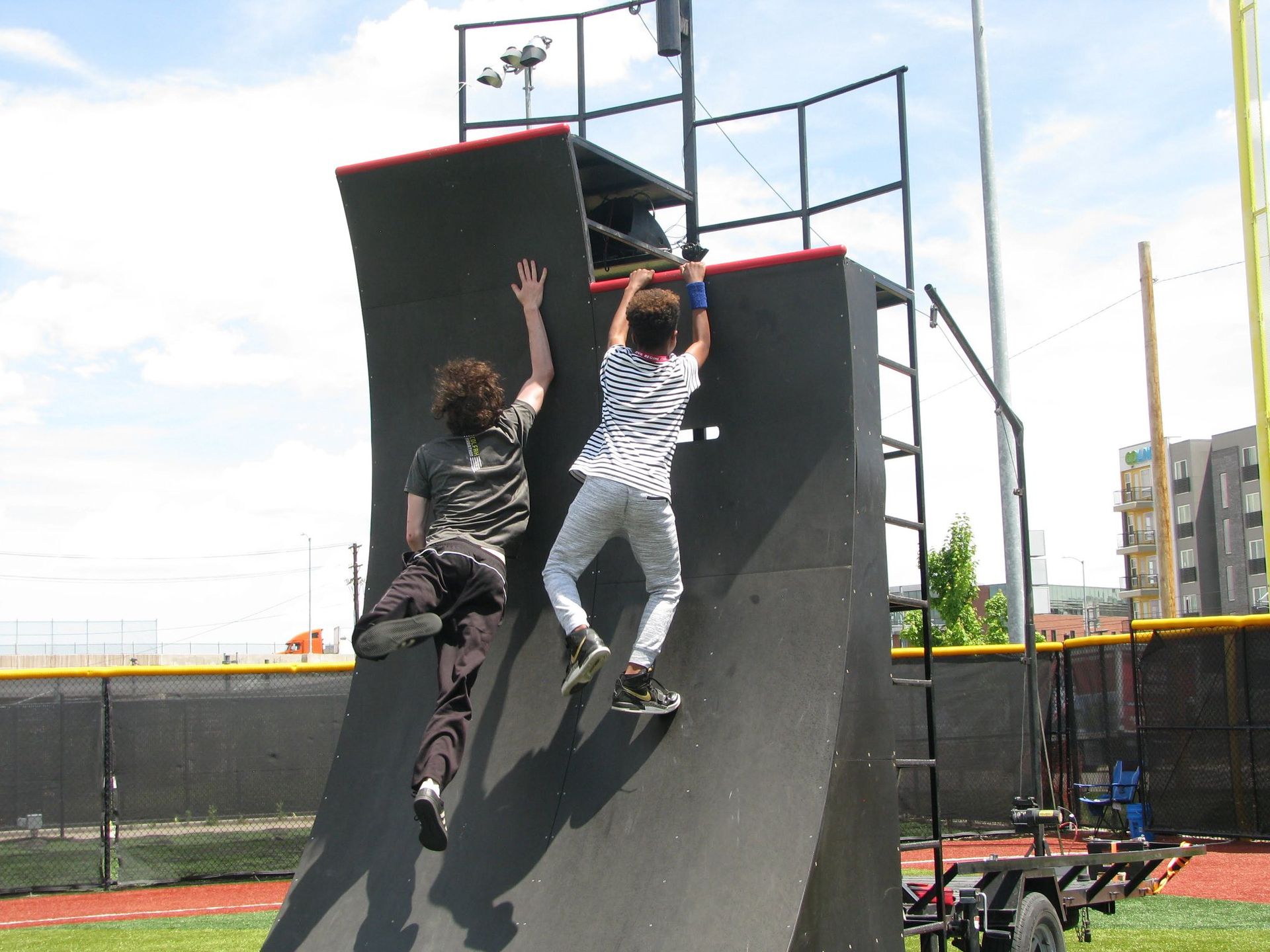 Mobile obstacle course at North Carolina school festival
