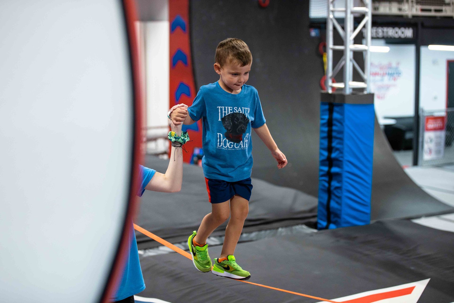Kids enjoying indoor ninja warrior obstacles at Carolina Ninja Academy in Huntersville NC