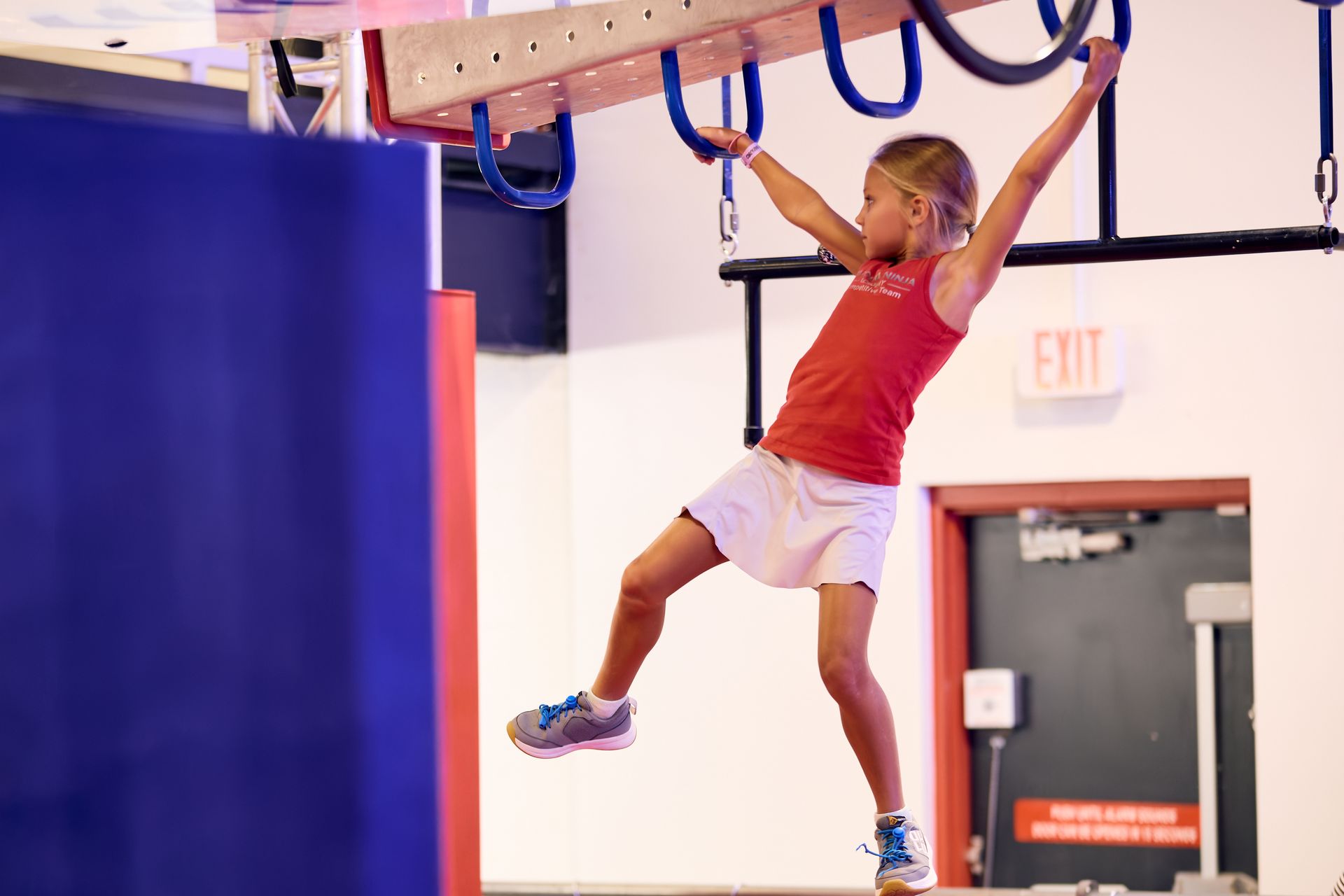 Kids enjoying indoor ninja warrior obstacles at Carolina Ninja Academy in Huntersville NC