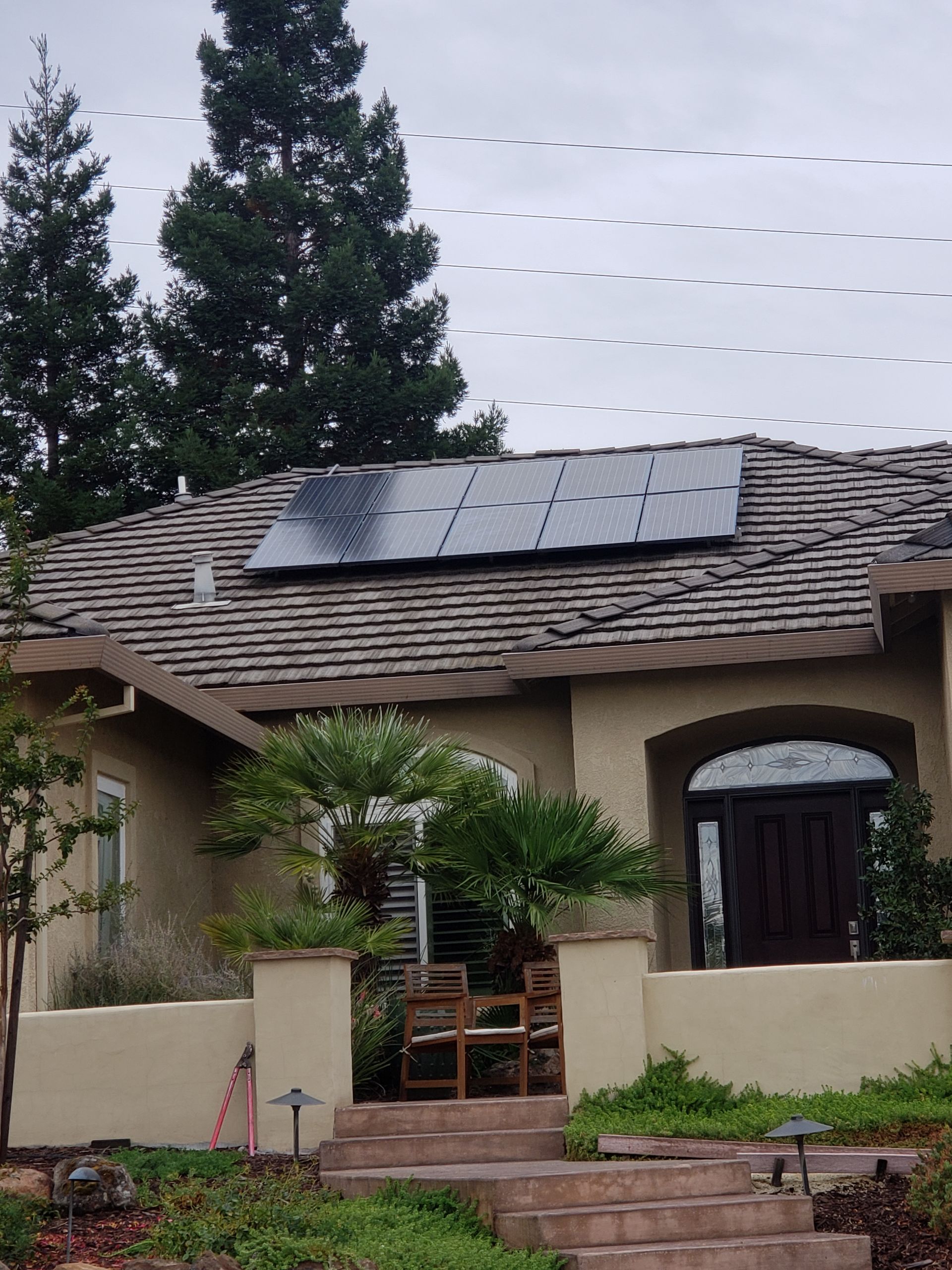 Homefront with solar array on roof