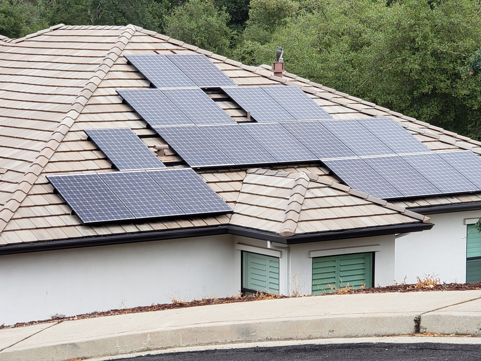 A home with solar panels upon the roof