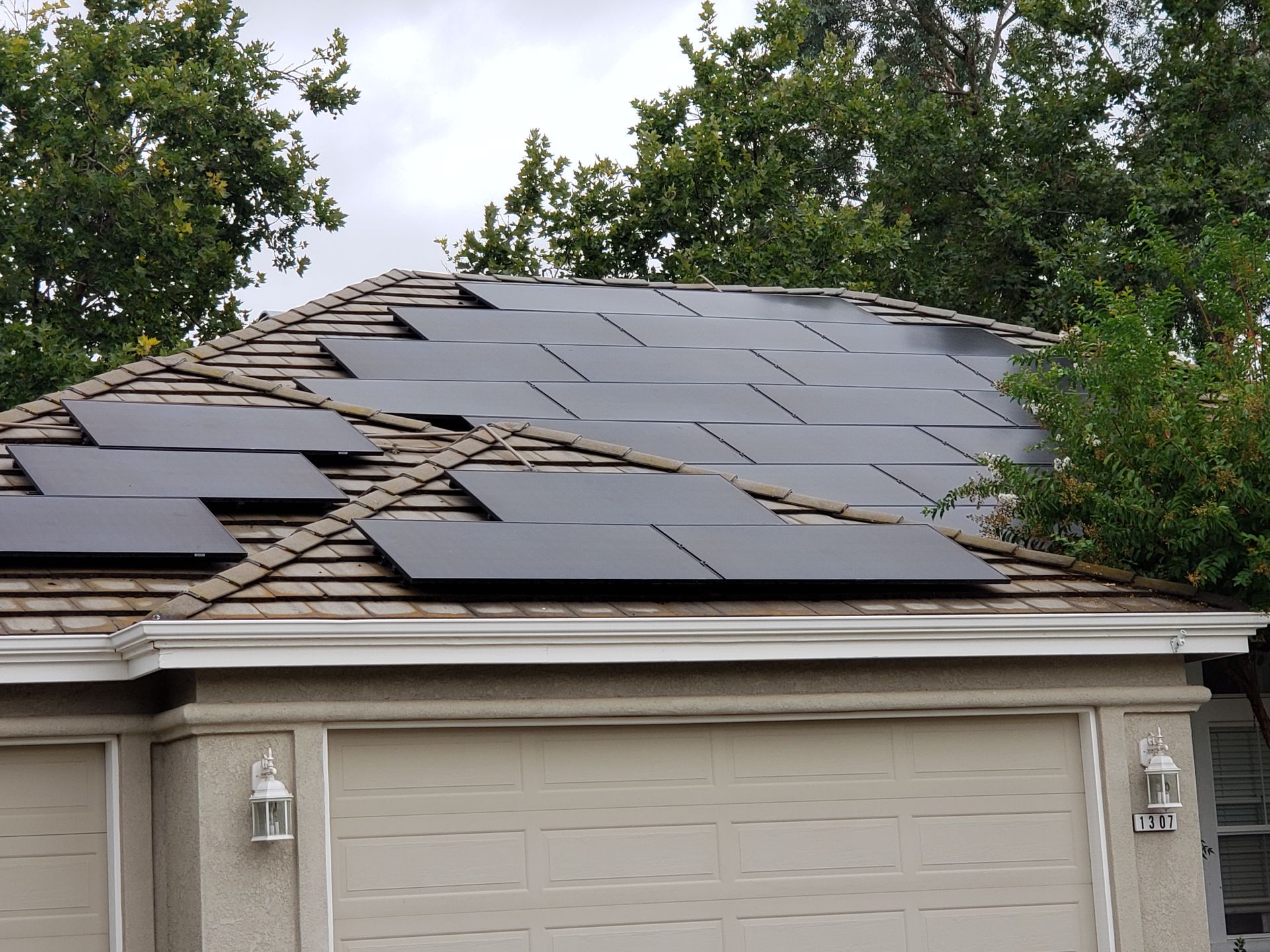 a home with solar panels on the roof