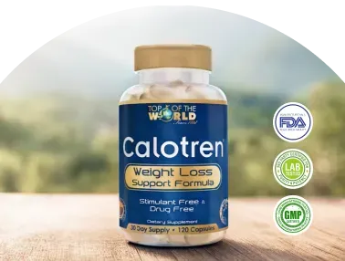 Calotren weight loss supplement bottle with 