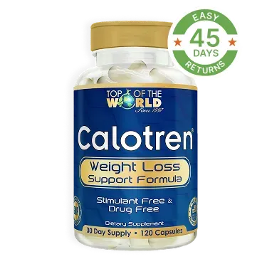 Calotren weight loss supplement bottle with 