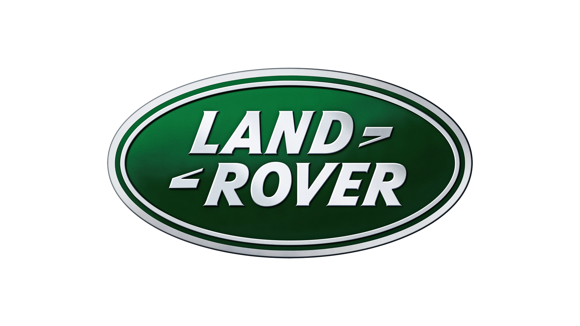 A green and white land rover logo on a white background.