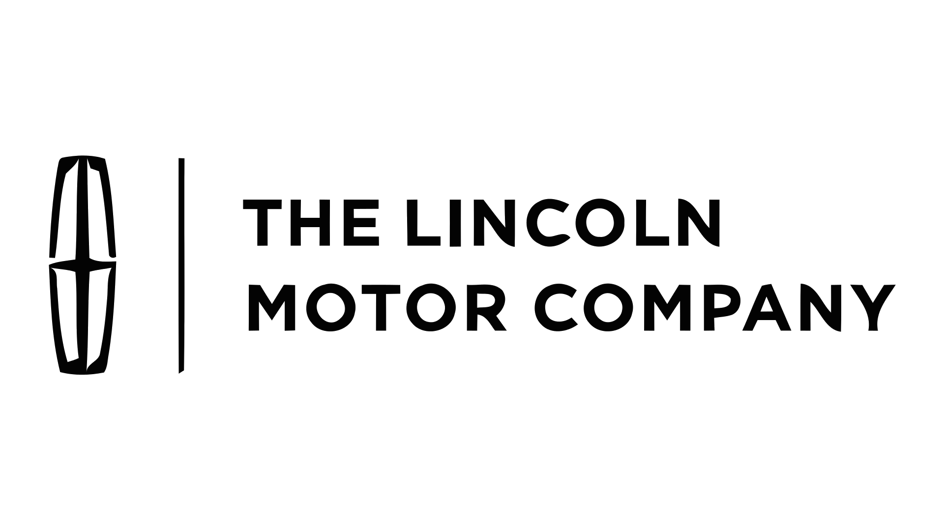 A black and white logo for the lincoln motor company.