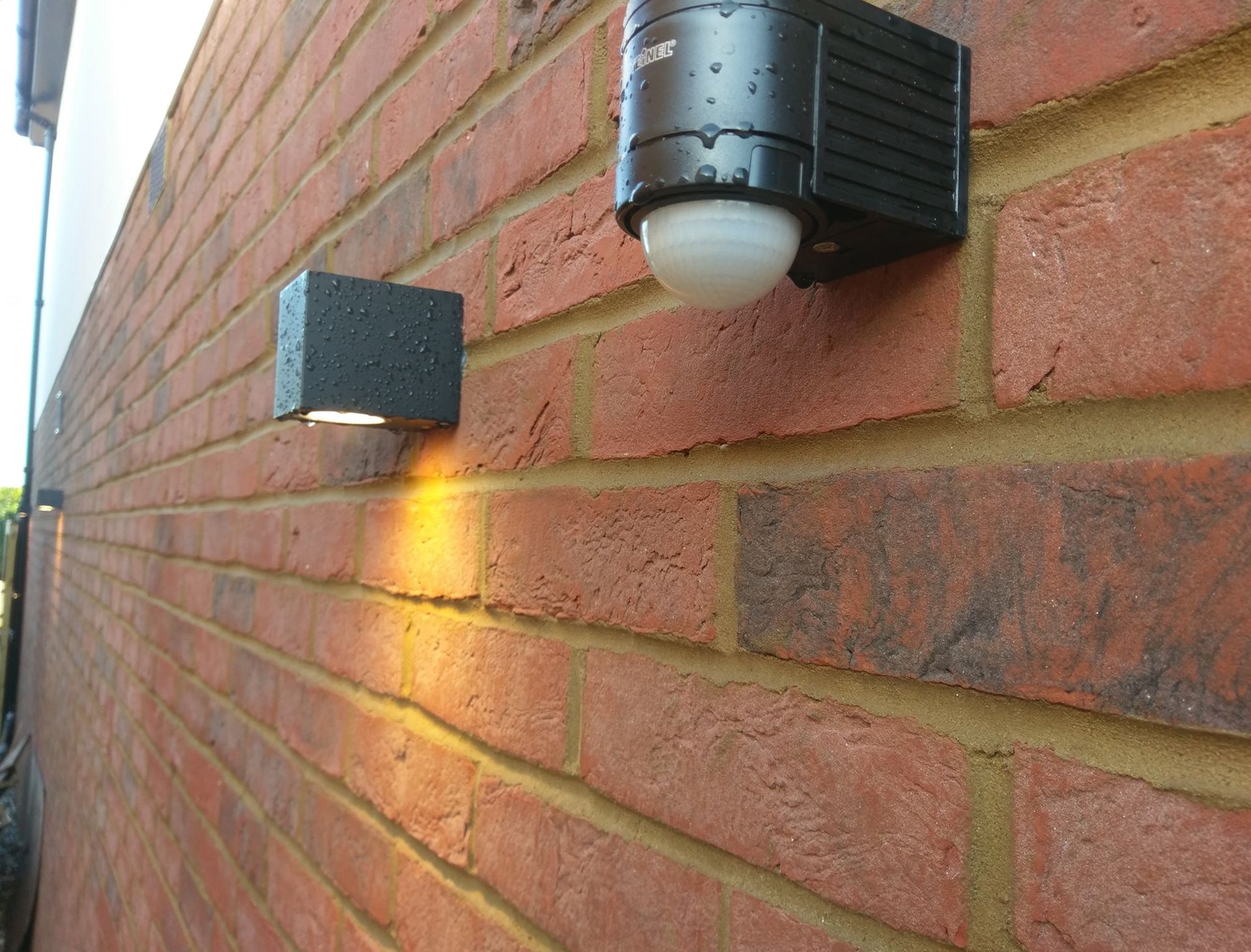 Outside light controlled by a pir sensor
