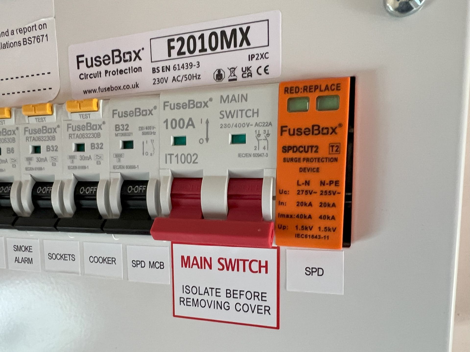 Fusebox consumer unit