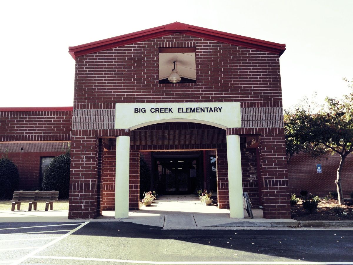 The entrance to big creek elementary school is shown