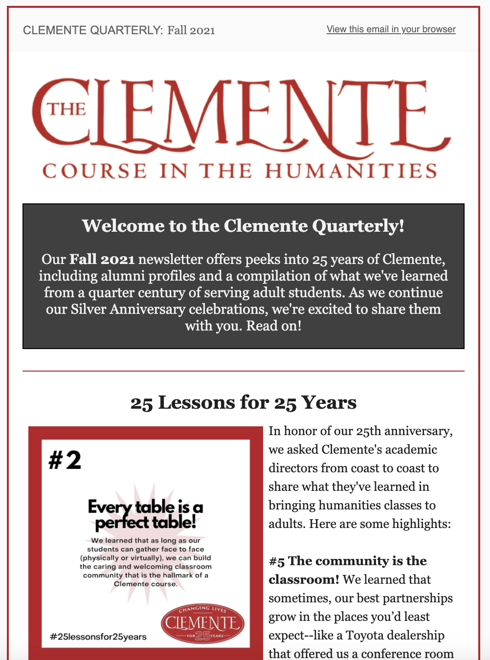 Fall 2021 Clemente Quarterly
