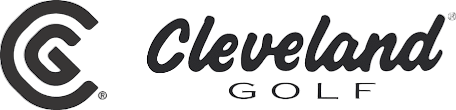 The logo for cleveland golf is black and white.