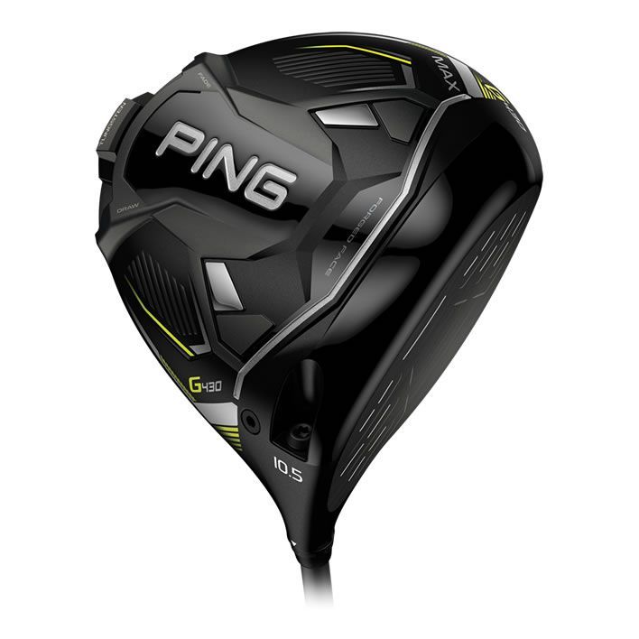 A black ping golf club on a white background