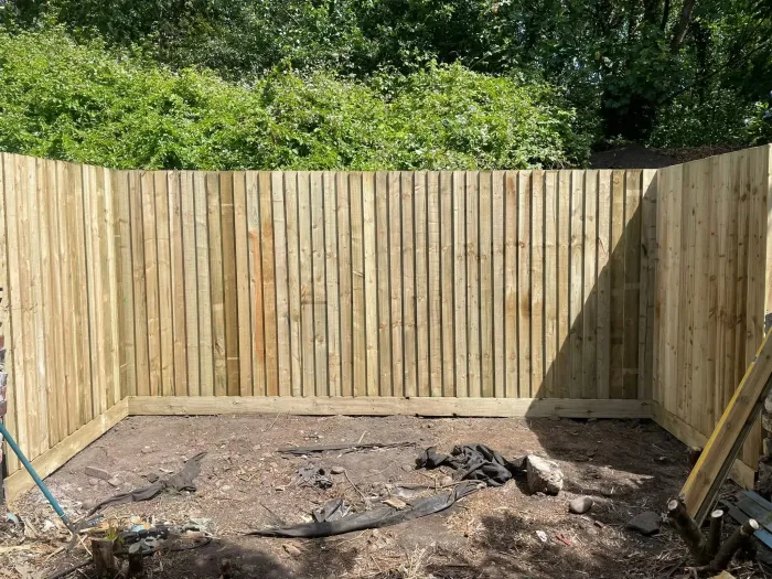 Feather edge boundary fence in Sheffield